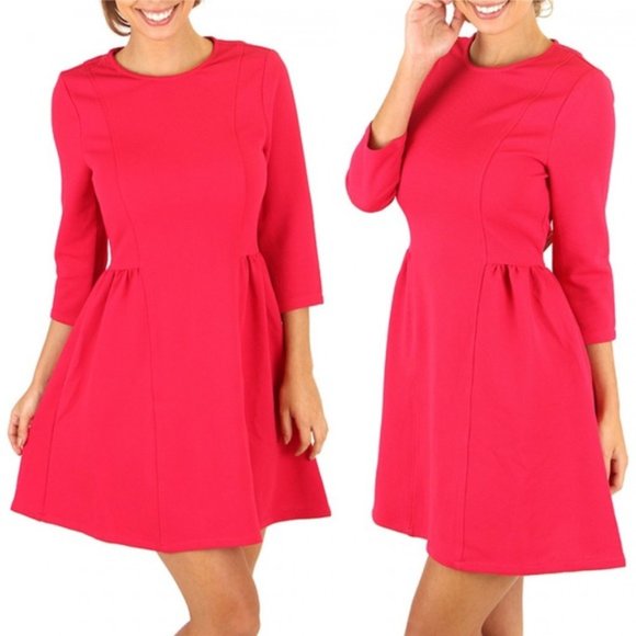 Jack by BB Dakota Deon Textured Ponte Pleat Dress Black Small - Picture 11 of 11